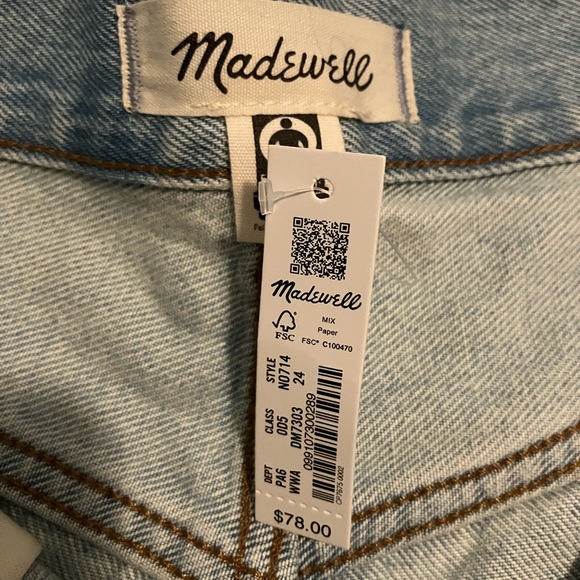 Madewell Relaxed Mid-Length Denim Shorts NWT - Picture 6 of 8